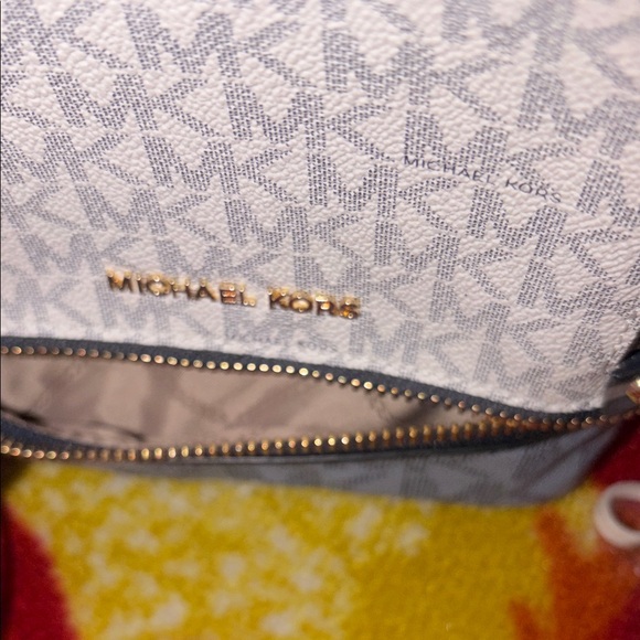 Michael Kors Rhea Mini Monogram White and Blue Backpack main image 7